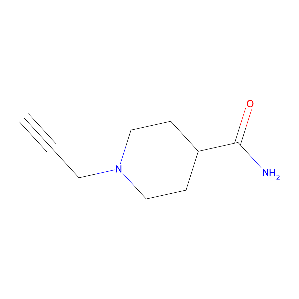 1-(Prop-2-yn-1-yl)piperidine-4-carboxamide molecular structure, CAS 1248136-61-9