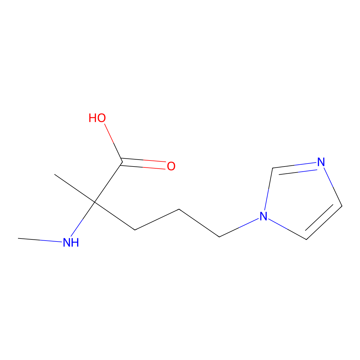 5-(1h-Imidazol-1-yl)-2-methyl-2-(methylamino)pentanoic acid molecular structure, CAS 1248138-18-2