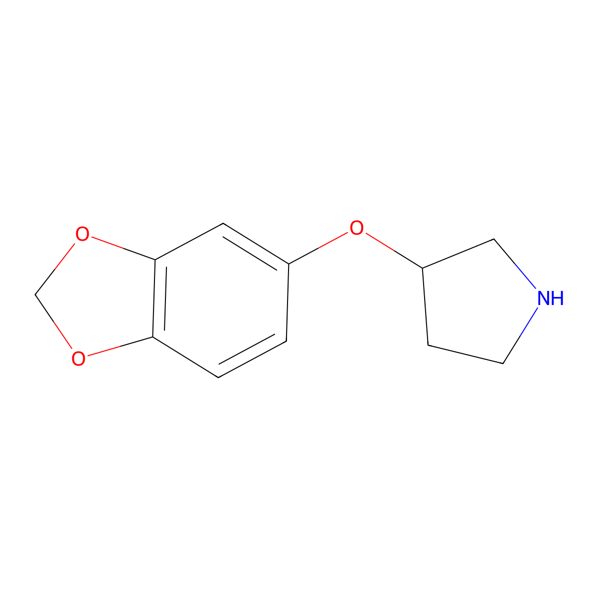 3-(Benzo[d][1,3]dioxol-5-yloxy)pyrrolidine molecular structure, CAS 1248139-62-9
