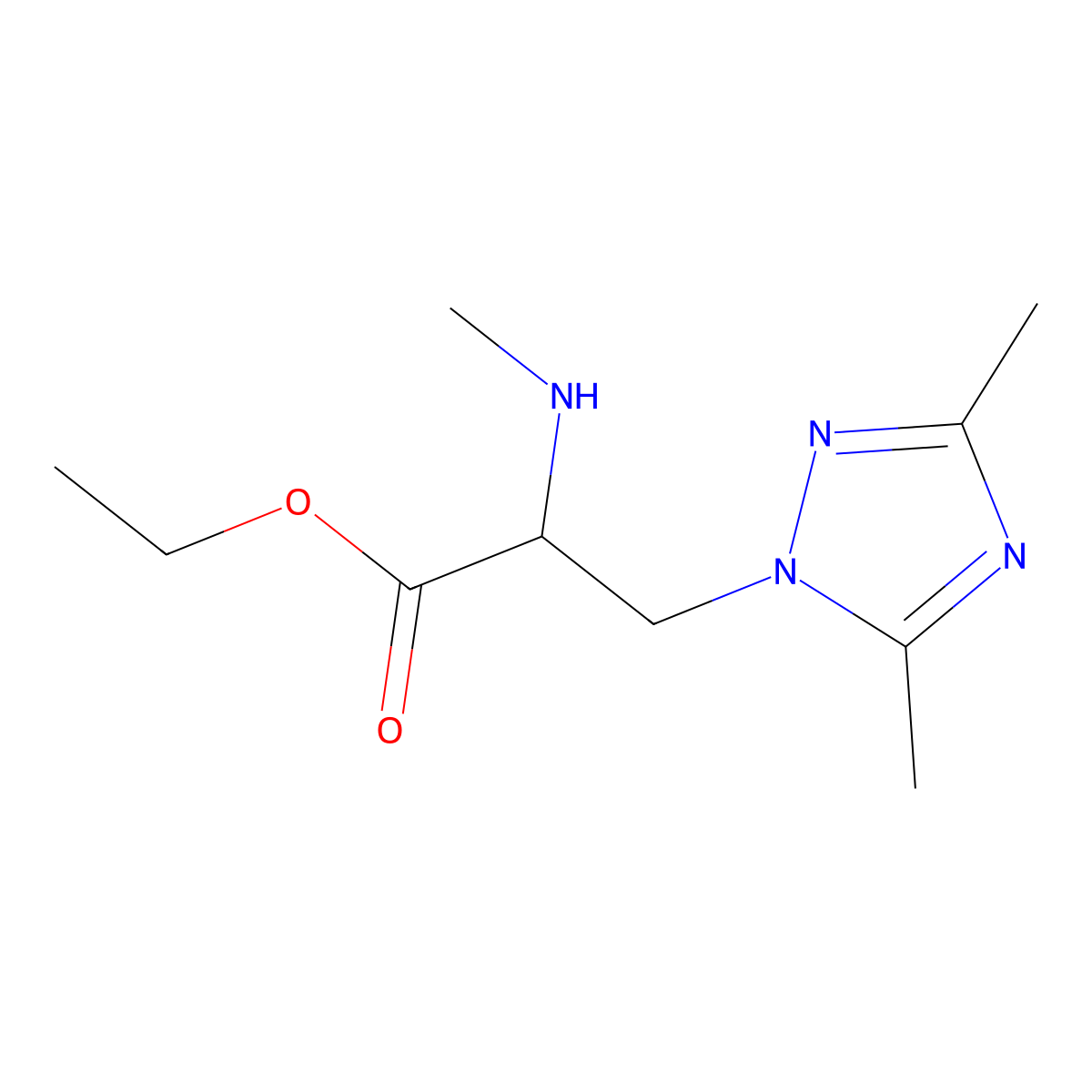Ethyl 3-(3,5-dimethyl-1h-1,2,4-triazol-1-yl)-2-(methylamino)propanoate molecular structure, CAS 1248141-74-3