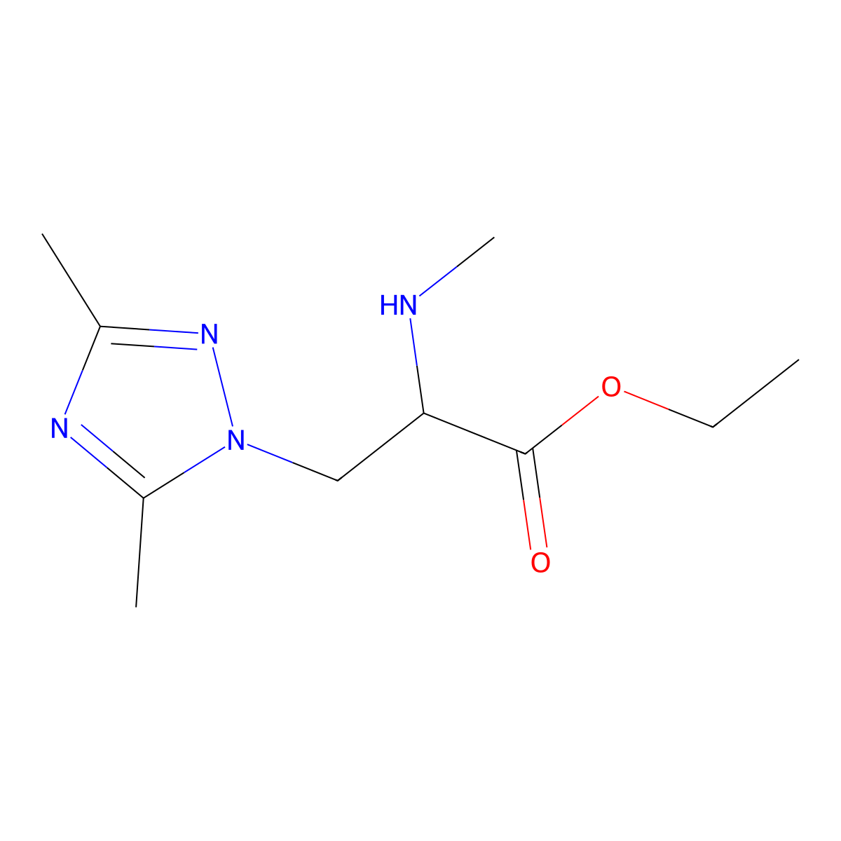 Ethyl 3-(3,5-dimethyl-1h-1,2,4-triazol-1-yl)-2-(methylamino)propanoate molecular structure, CAS 1248141-74-3