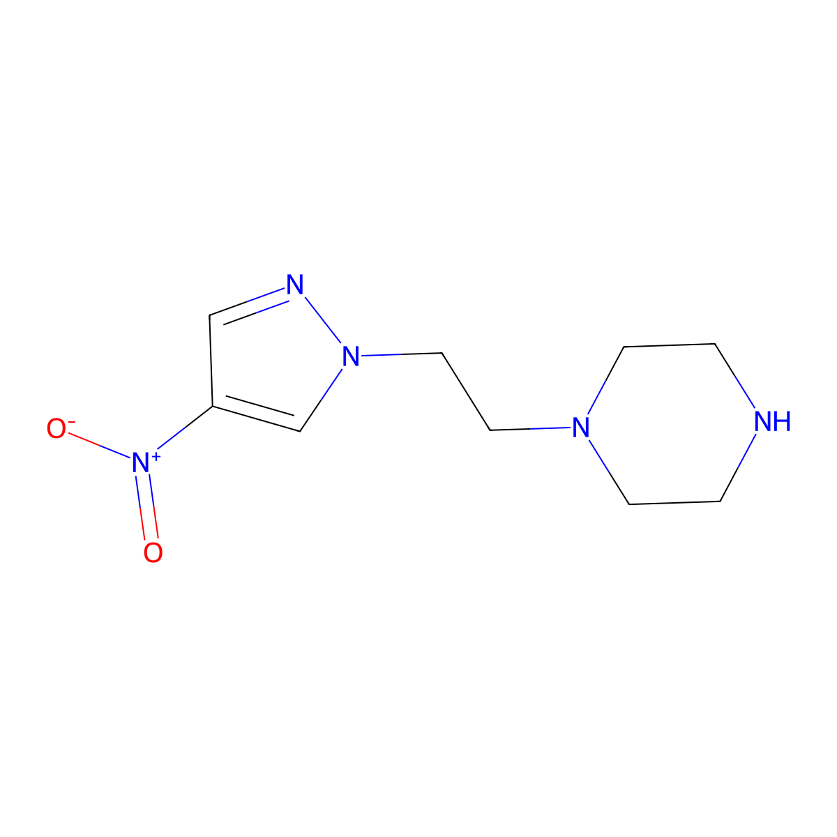 1-[2-(4-Nitro-1H-pyrazol-1-yl)ethyl]piperazine molecular structure, CAS 1248142-10-0