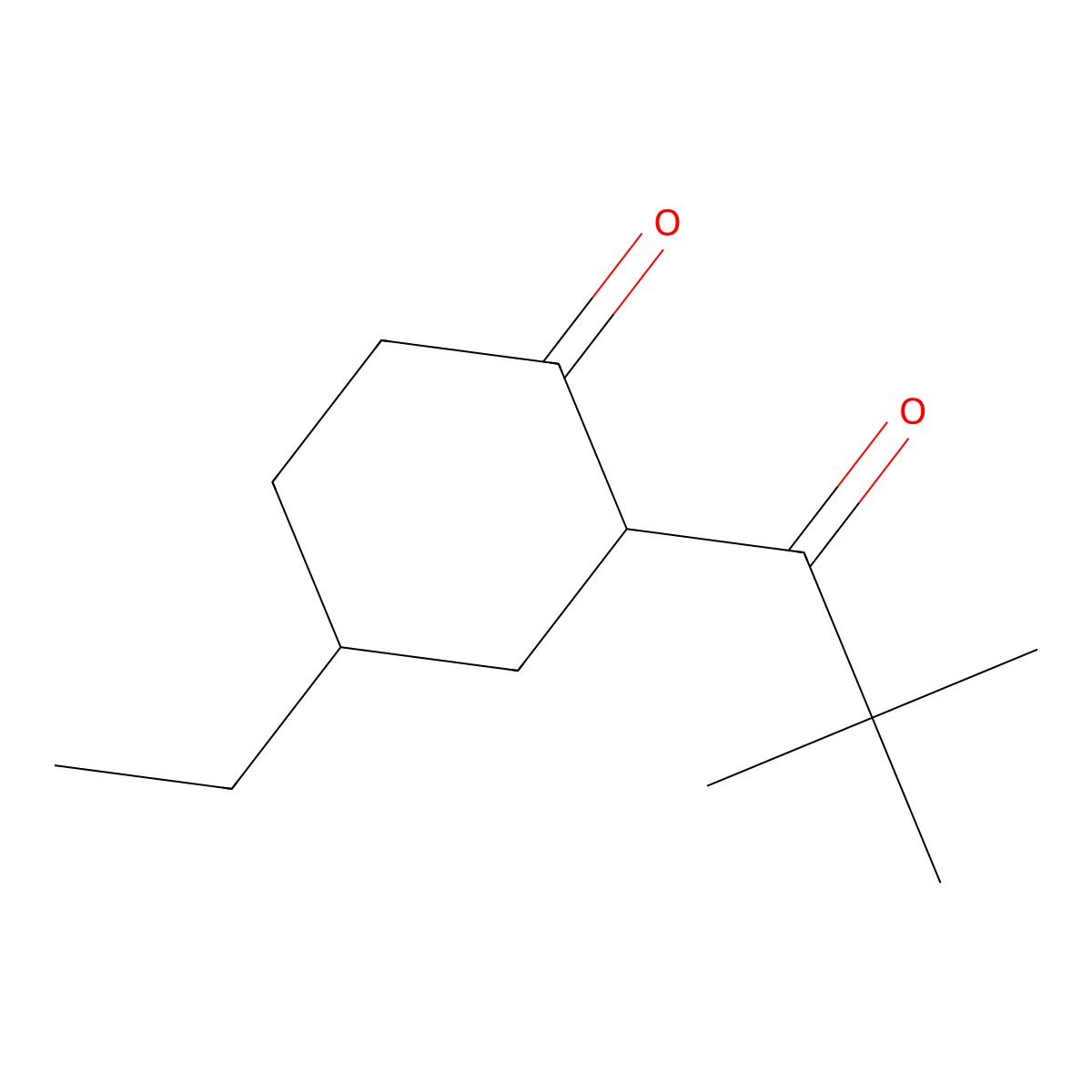 2-(2,2-Dimethylpropanoyl)-4-ethylcyclohexan-1-one molecular structure, CAS 1248142-96-2