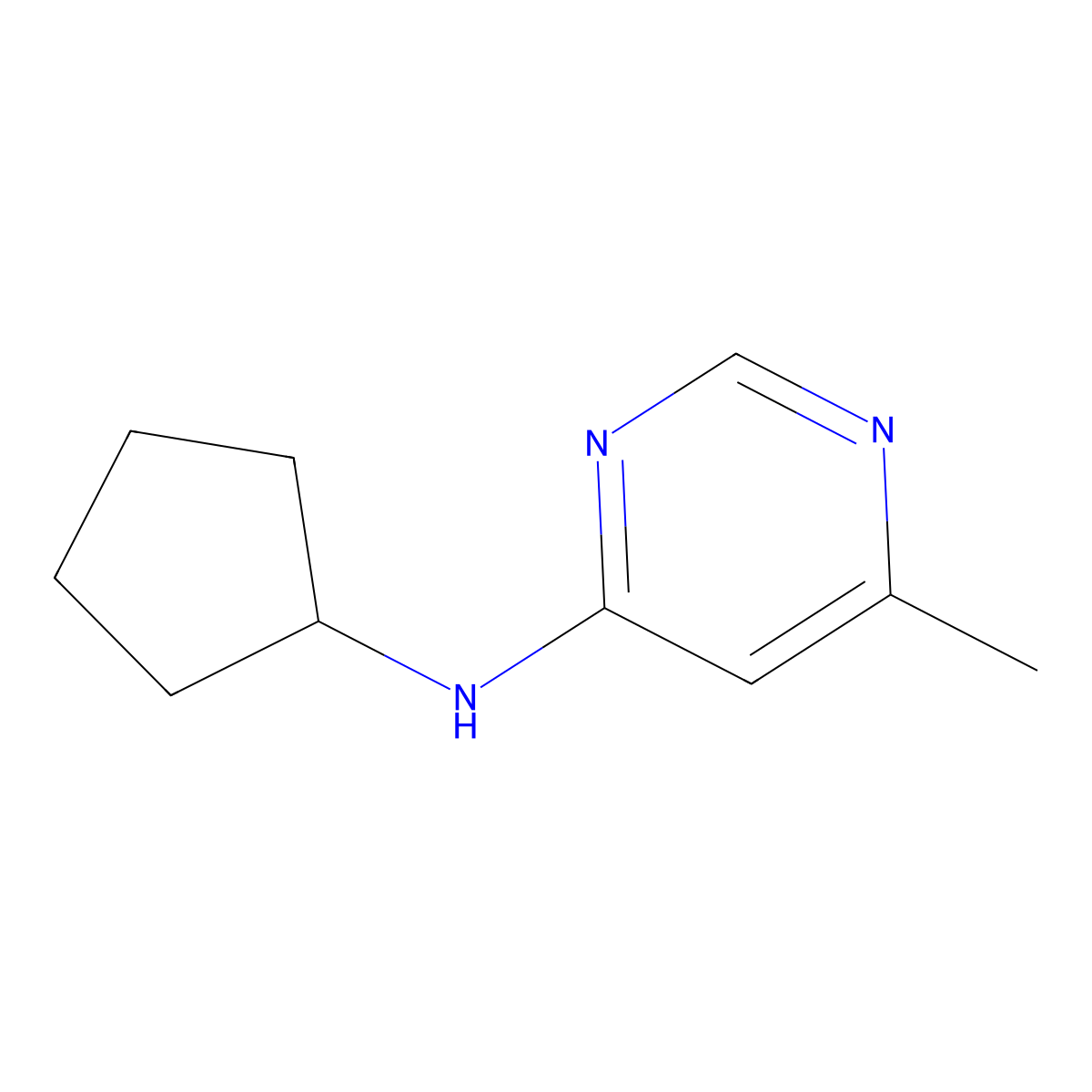 N-cyclopentyl-6-methylpyrimidin-4-amine molecular structure, CAS 1248143-01-2
