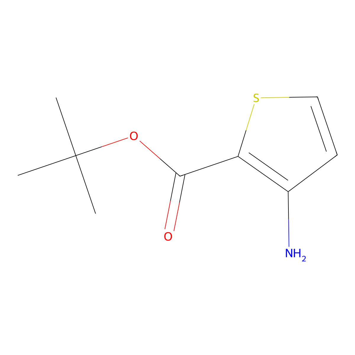 Tert-butyl 3-aminothiophene-2-carboxylate molecular structure, CAS 1248143-96-5