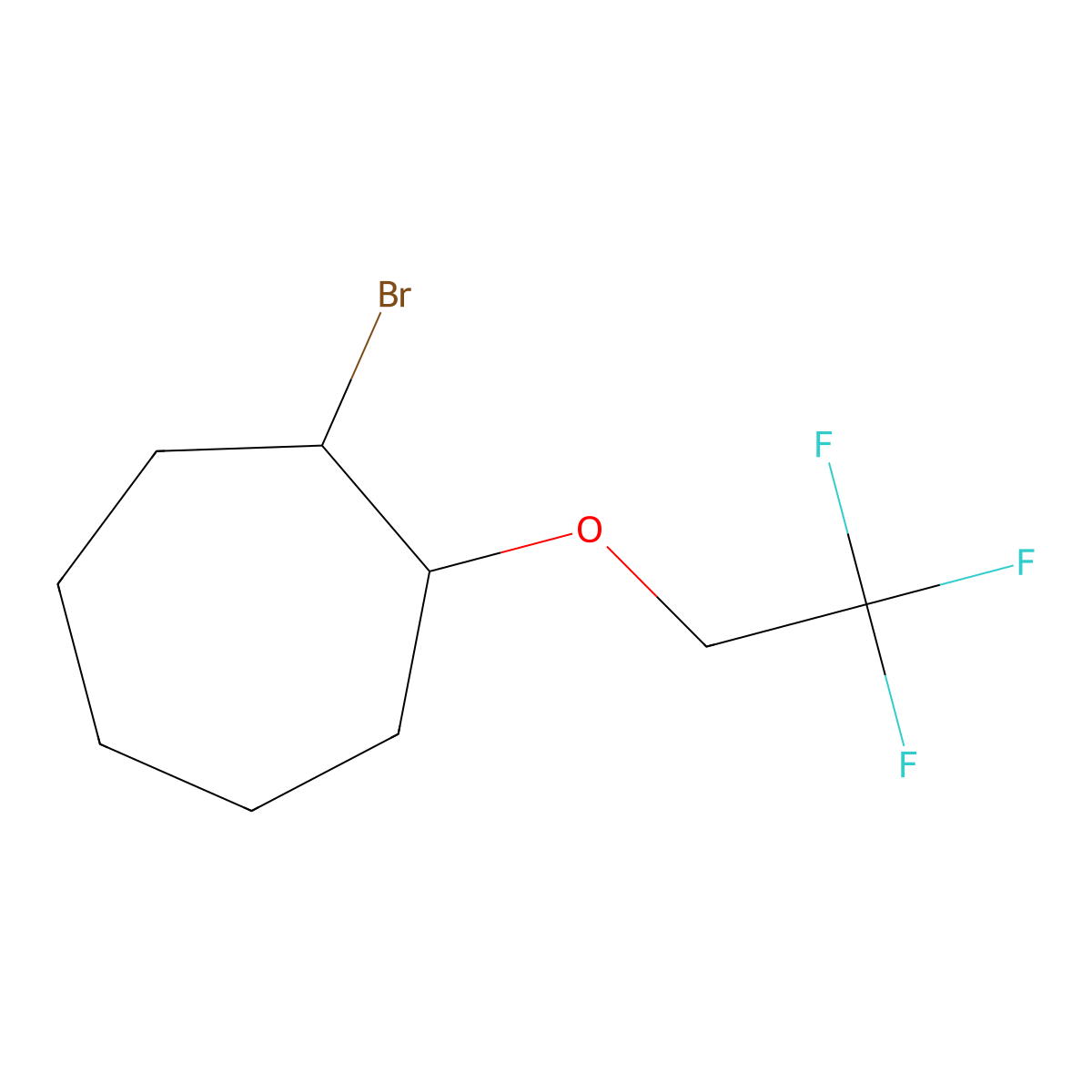 1-Bromo-2-(2,2,2-trifluoroethoxy)cycloheptane molecular structure, CAS 1248144-20-8