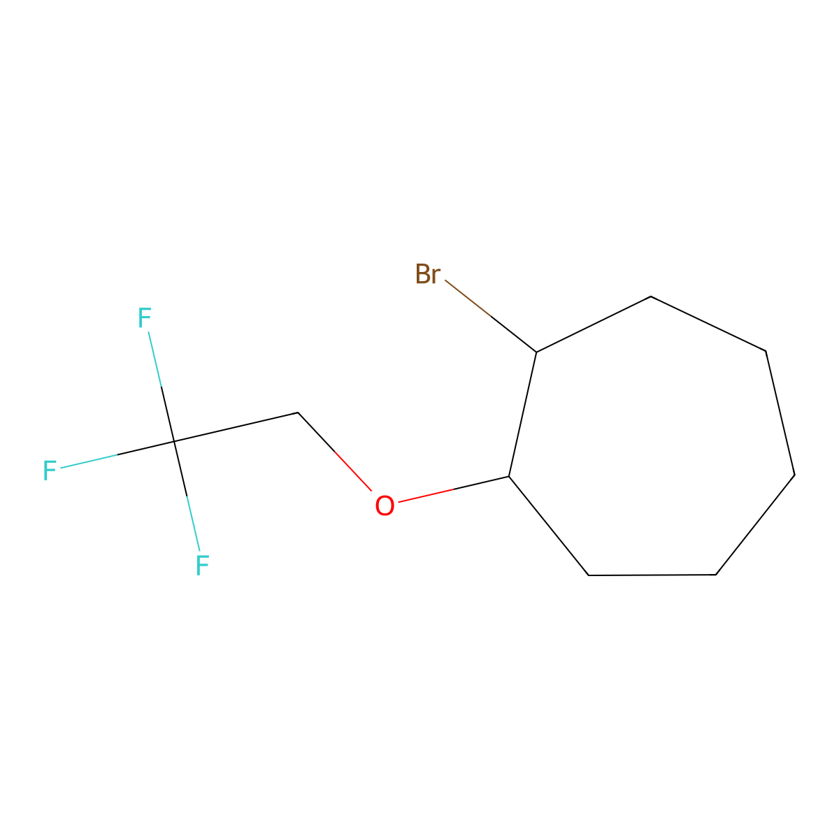 1-Bromo-2-(2,2,2-trifluoroethoxy)cycloheptane molecular structure, CAS 1248144-20-8