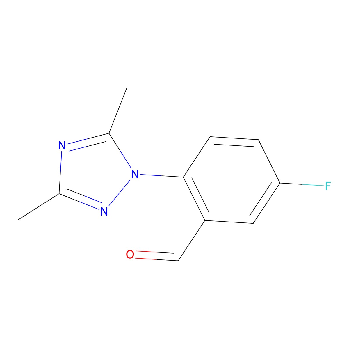 2-(3,5-Dimethyl-1h-1,2,4-triazol-1-yl)-5-fluorobenzaldehyde molecular structure, CAS 1248144-74-2