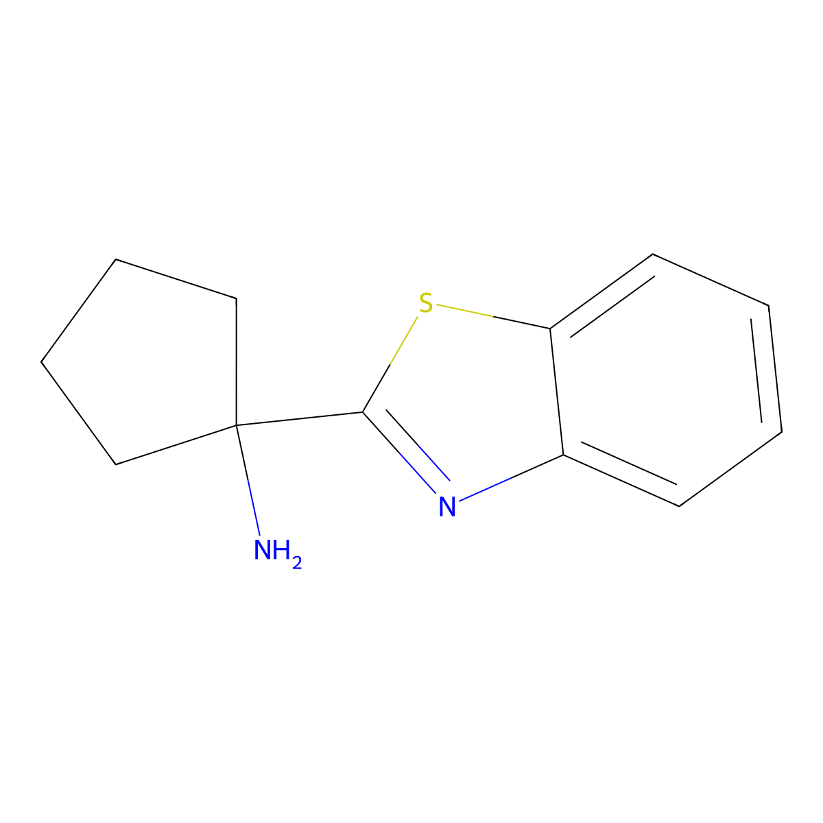 1-(Benzo[d]thiazol-2-yl)cyclopentan-1-amine molecular structure, CAS 1248147-99-0