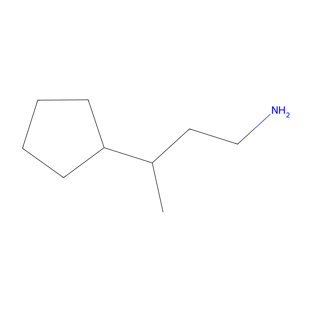 3-Cyclopentylbutan-1-amine molecular structure, CAS 1248148-45-9