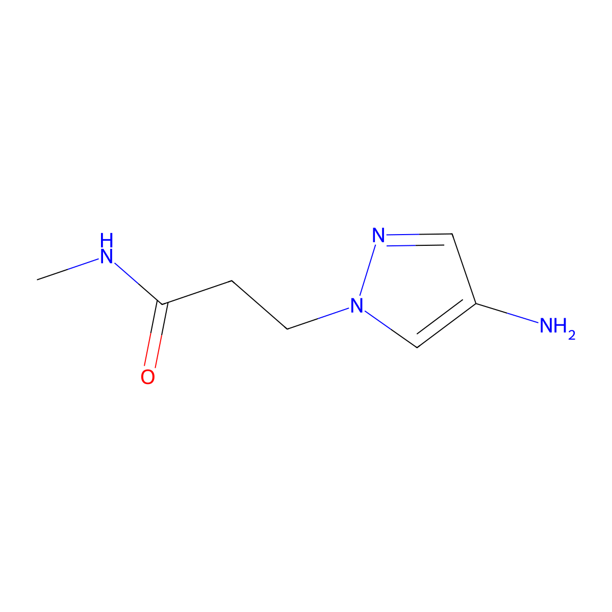 3-(4-amino-1H-pyrazol-1-yl)-N-methylpropanamide molecular structure, CAS 1248150-30-2