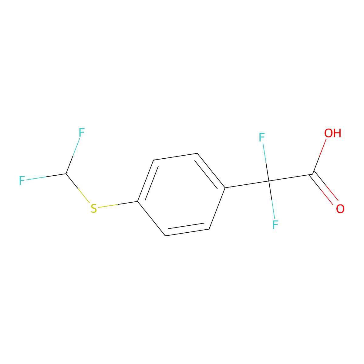 2-(4-((Difluoromethyl)thio)phenyl)-2,2-difluoroacetic acid molecular structure, CAS 1248150-71-1