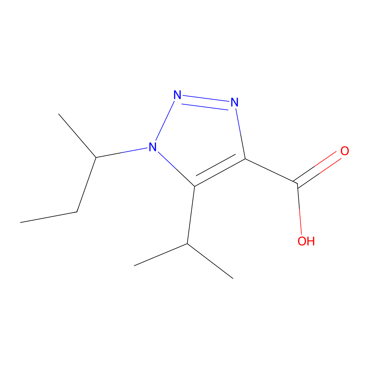 1-(Sec-butyl)-5-isopropyl-1h-1,2,3-triazole-4-carboxylic acid molecular structure, CAS 1248151-36-1