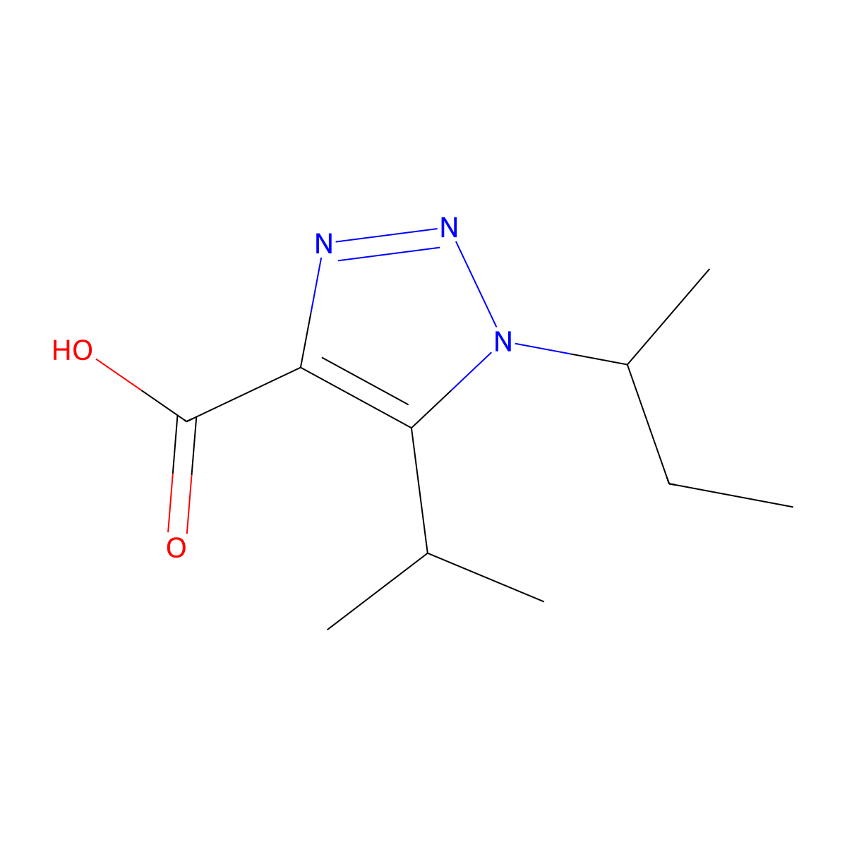 1-(Sec-butyl)-5-isopropyl-1h-1,2,3-triazole-4-carboxylic acid molecular structure, CAS 1248151-36-1