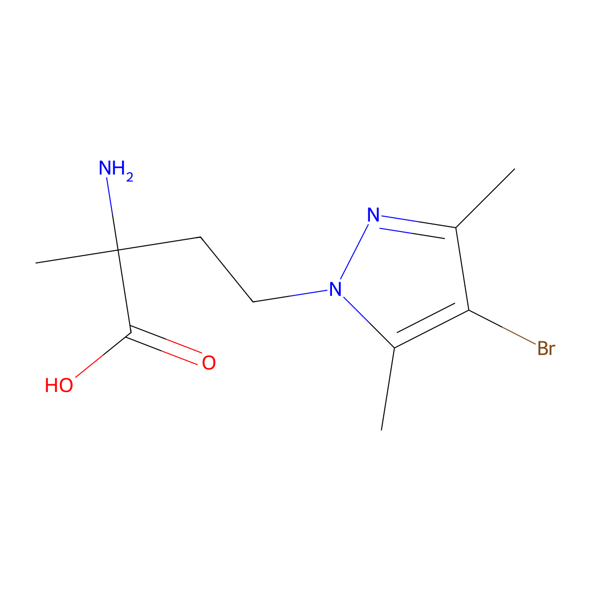 2-Amino-4-(4-bromo-3,5-dimethyl-1h-pyrazol-1-yl)-2-methylbutanoic acid molecular structure, CAS 1248151-79-2