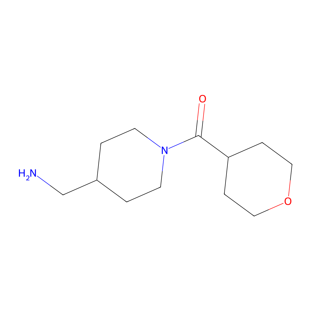 [1-(Oxane-4-carbonyl)piperidin-4-yl]methanamine molecular structure, CAS 1248152-46-6