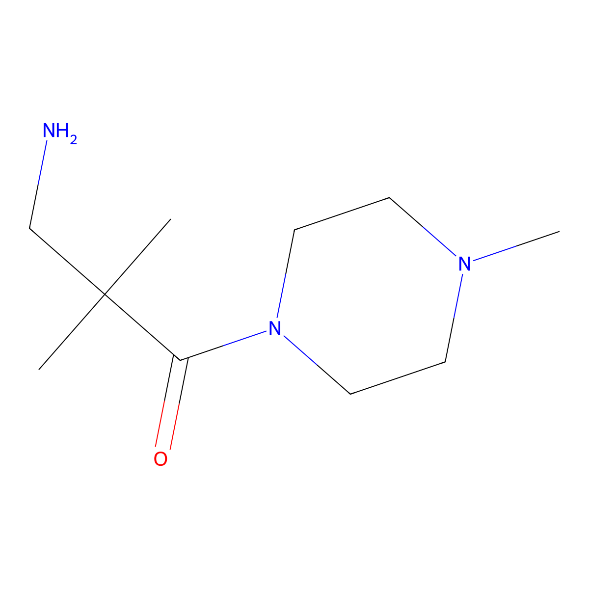 3-Amino-2,2-dimethyl-1-(4-methylpiperazin-1-yl)propan-1-one molecular structure, CAS 1248154-49-5