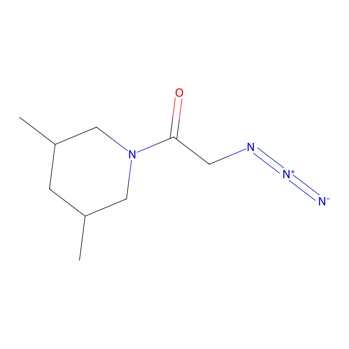 1-(Azidoacetyl)-3,5-dimethylpiperidine molecular structure, CAS 1248154-95-1