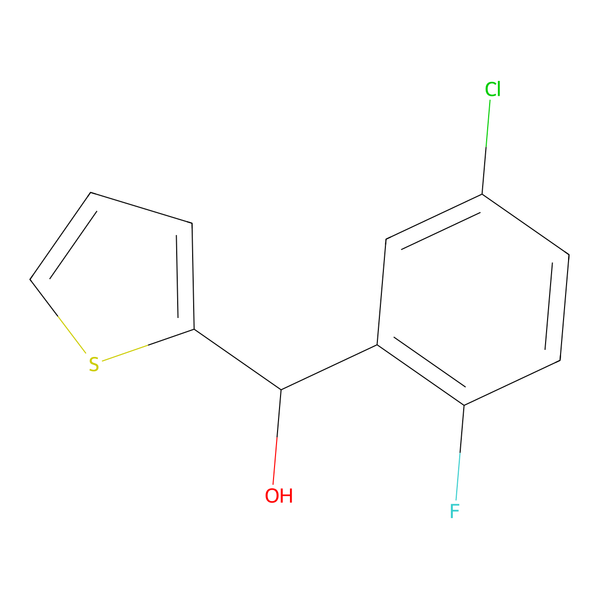 (5-Chloro-2-fluorophenyl)(thiophen-2-yl)methanol molecular structure, CAS 1248155-06-7