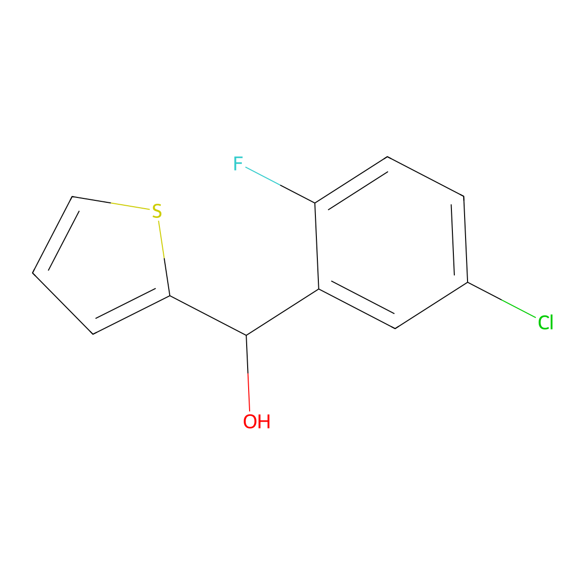 (5-Chloro-2-fluorophenyl)(thiophen-2-yl)methanol molecular structure, CAS 1248155-06-7