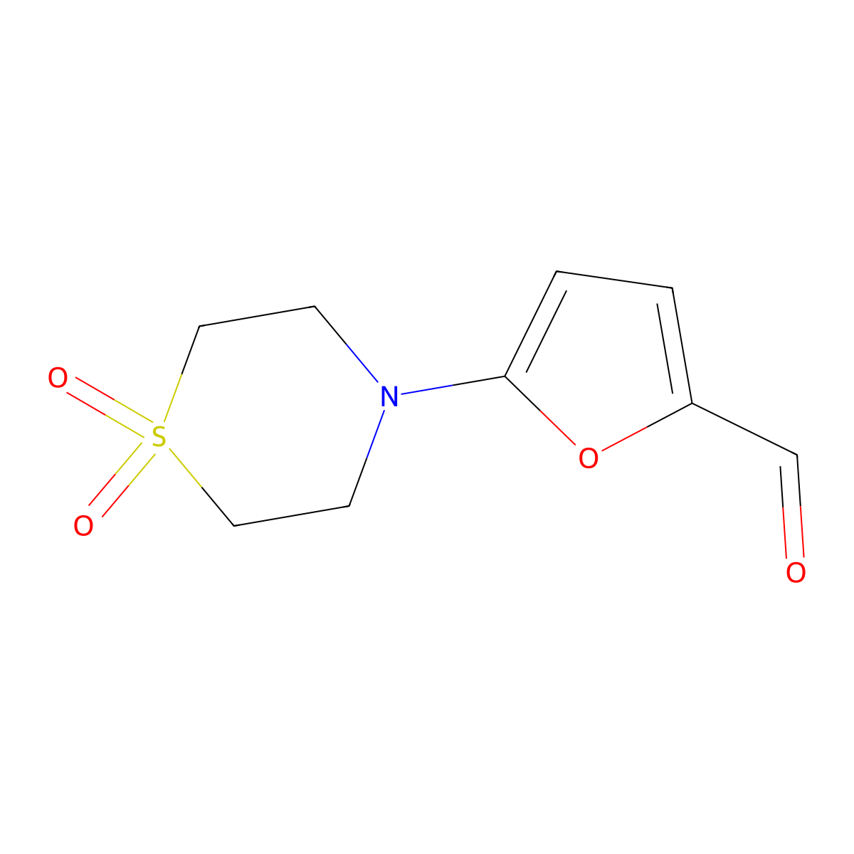 5-(1,1-Dioxo-1lambda6-thiomorpholin-4-yl)furan-2-carbaldehyde molecular structure, CAS 1248157-35-8