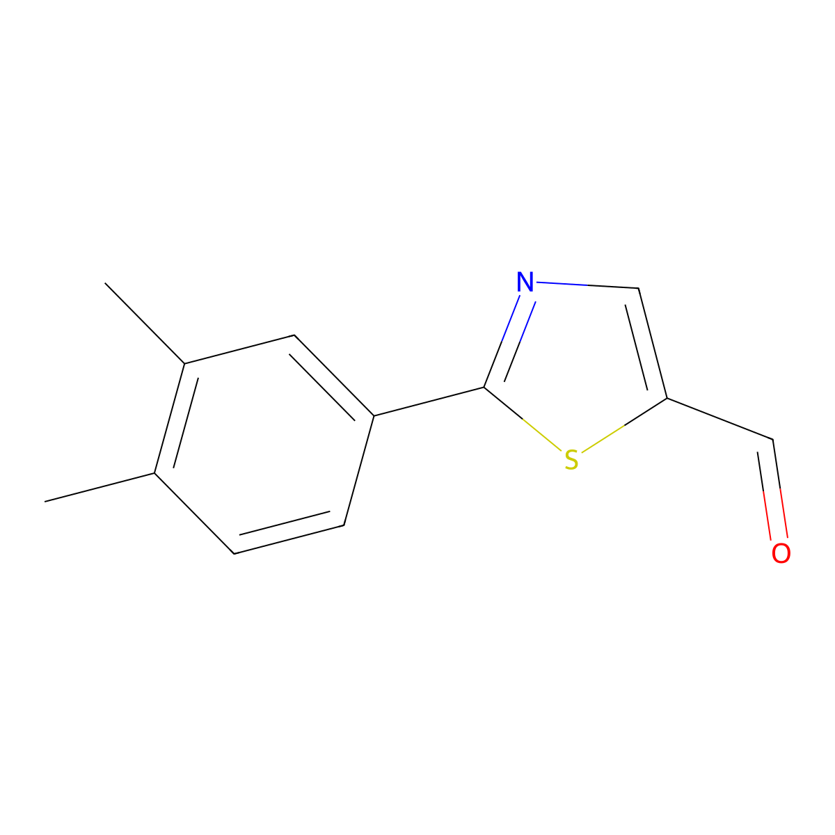 2-(3,4-Dimethylphenyl)-1,3-thiazole-5-carbaldehyde molecular structure, CAS 1248157-57-4
