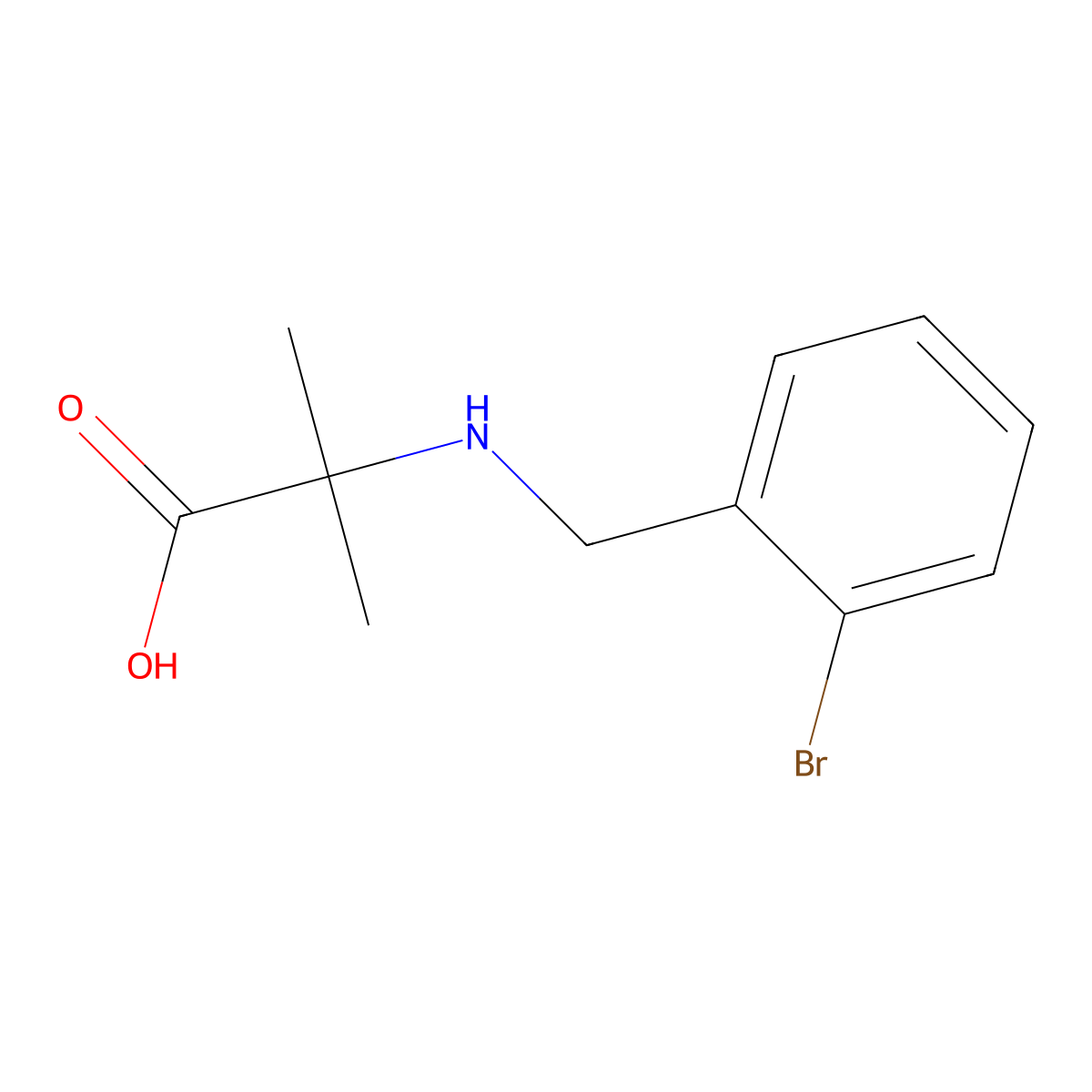 2-{[(2-Bromophenyl)methyl]amino}-2-methylpropanoic acid molecular structure, CAS 1248158-26-0