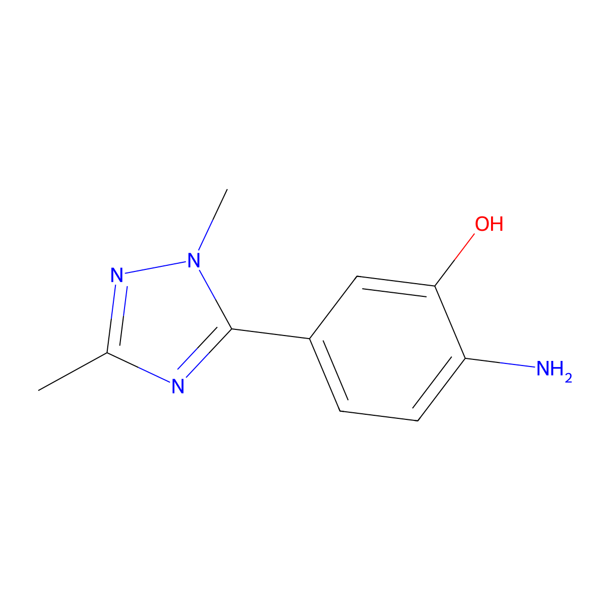 2-Amino-5-(1,3-dimethyl-1h-1,2,4-triazol-5-yl)phenol molecular structure, CAS 1248158-62-4