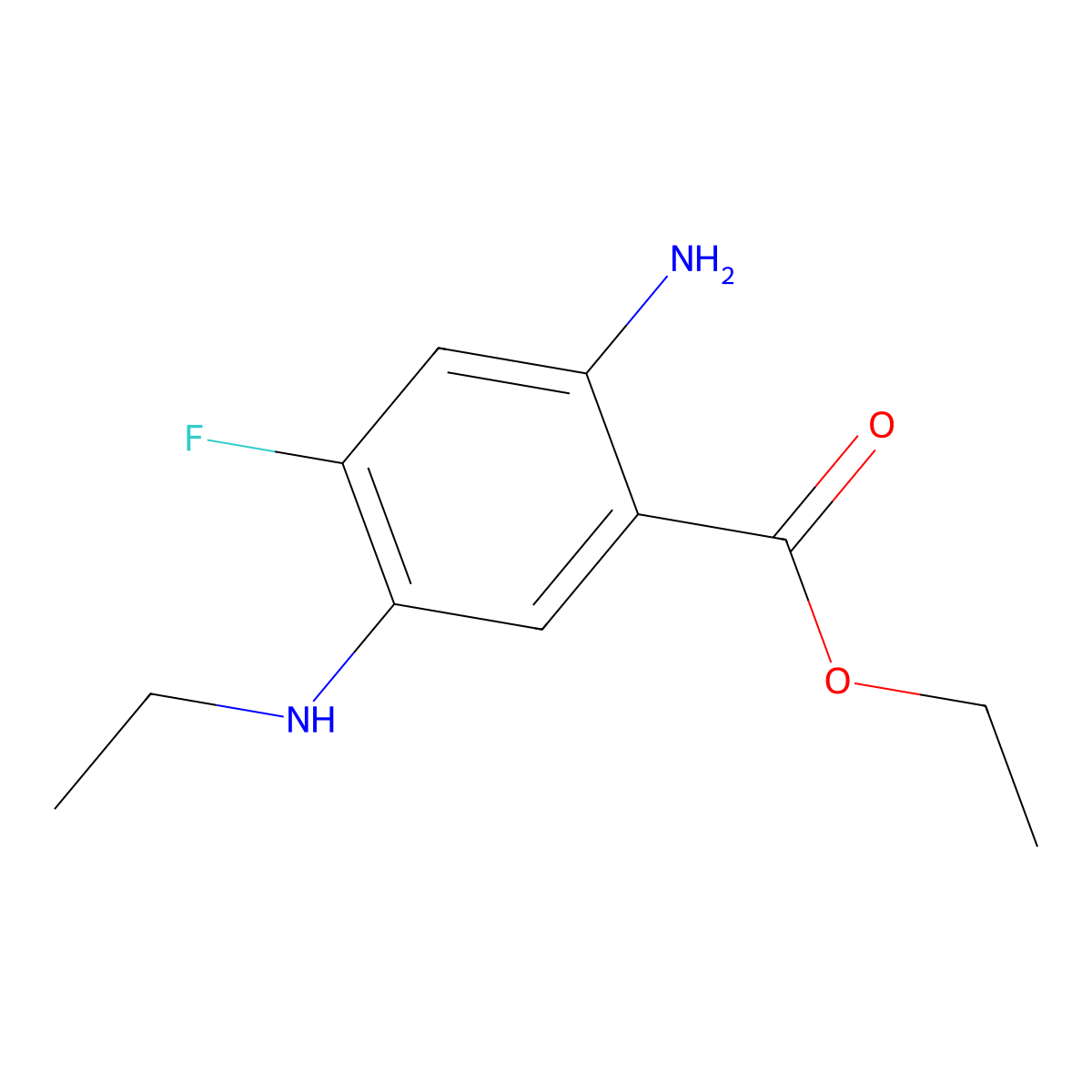 Ethyl 2-amino-5-(ethylamino)-4-fluorobenzoate molecular structure, CAS 1248159-50-3