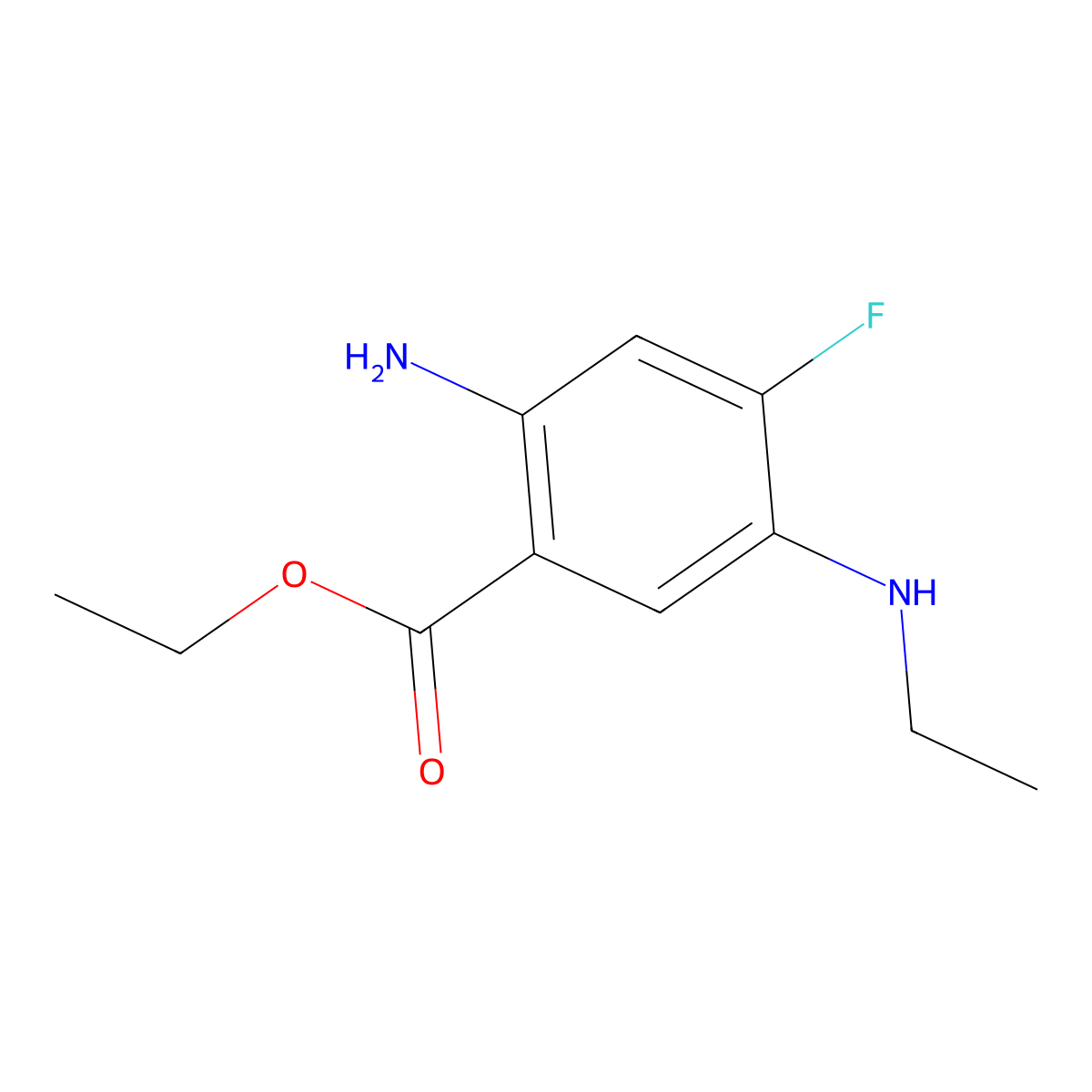 Ethyl 2-amino-5-(ethylamino)-4-fluorobenzoate molecular structure, CAS 1248159-50-3