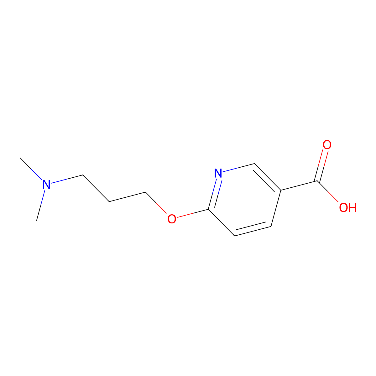 6-[3-(Dimethylamino)propoxy]pyridine-3-carboxylic acid molecular structure, CAS 1248162-34-6