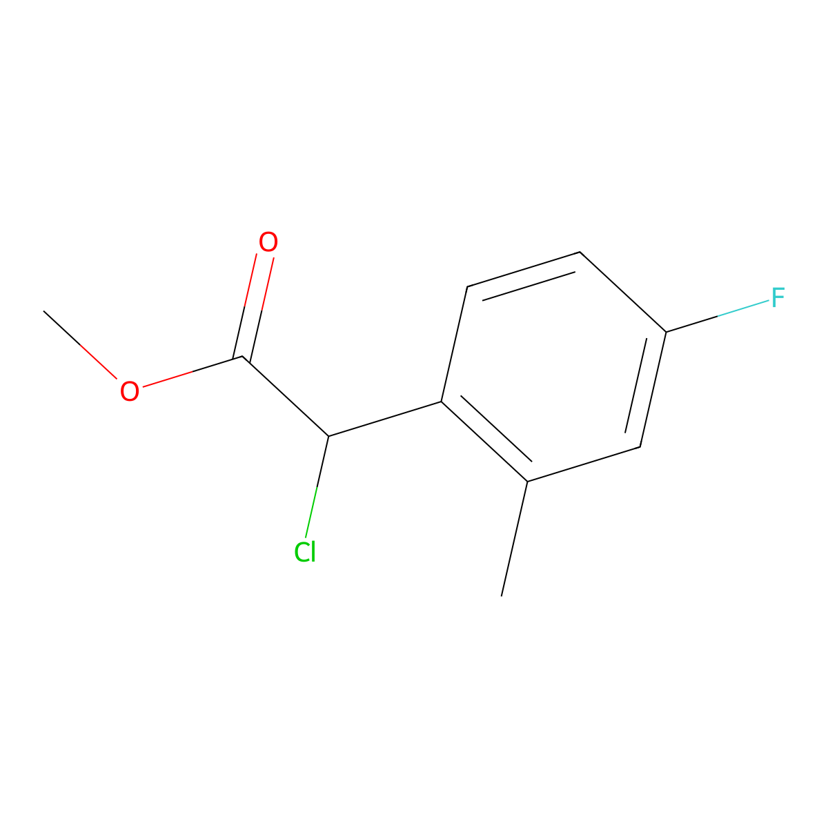 Methyl 2-chloro-2-(4-fluoro-2-methylphenyl)acetate molecular structure, CAS 1248162-81-3