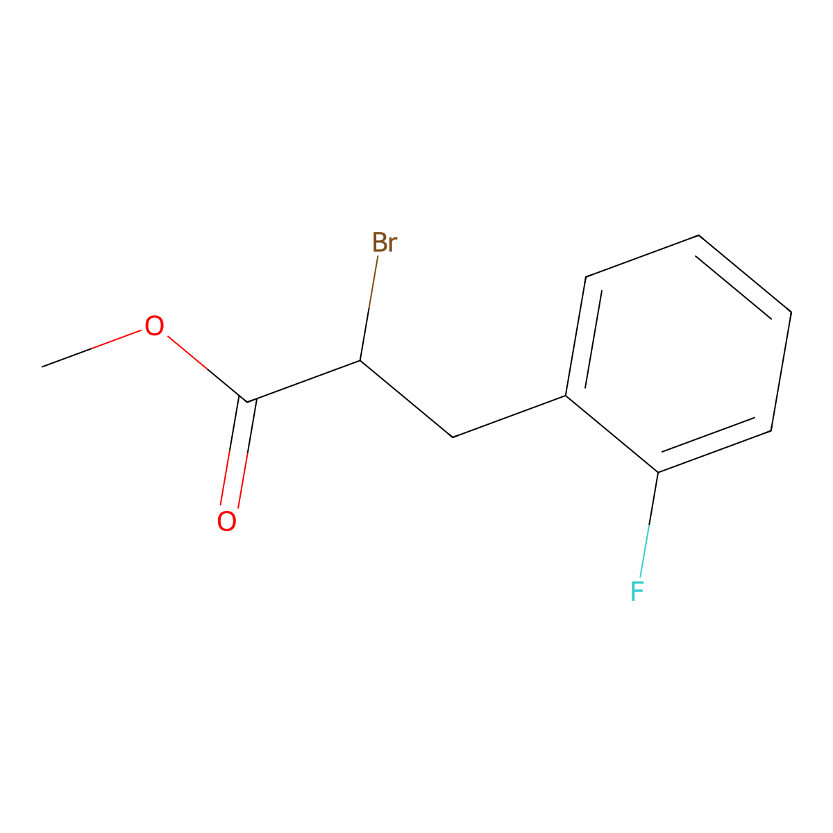 Methyl 2-bromo-3-(2-fluorophenyl)propanoate molecular structure, CAS 1248164-45-5