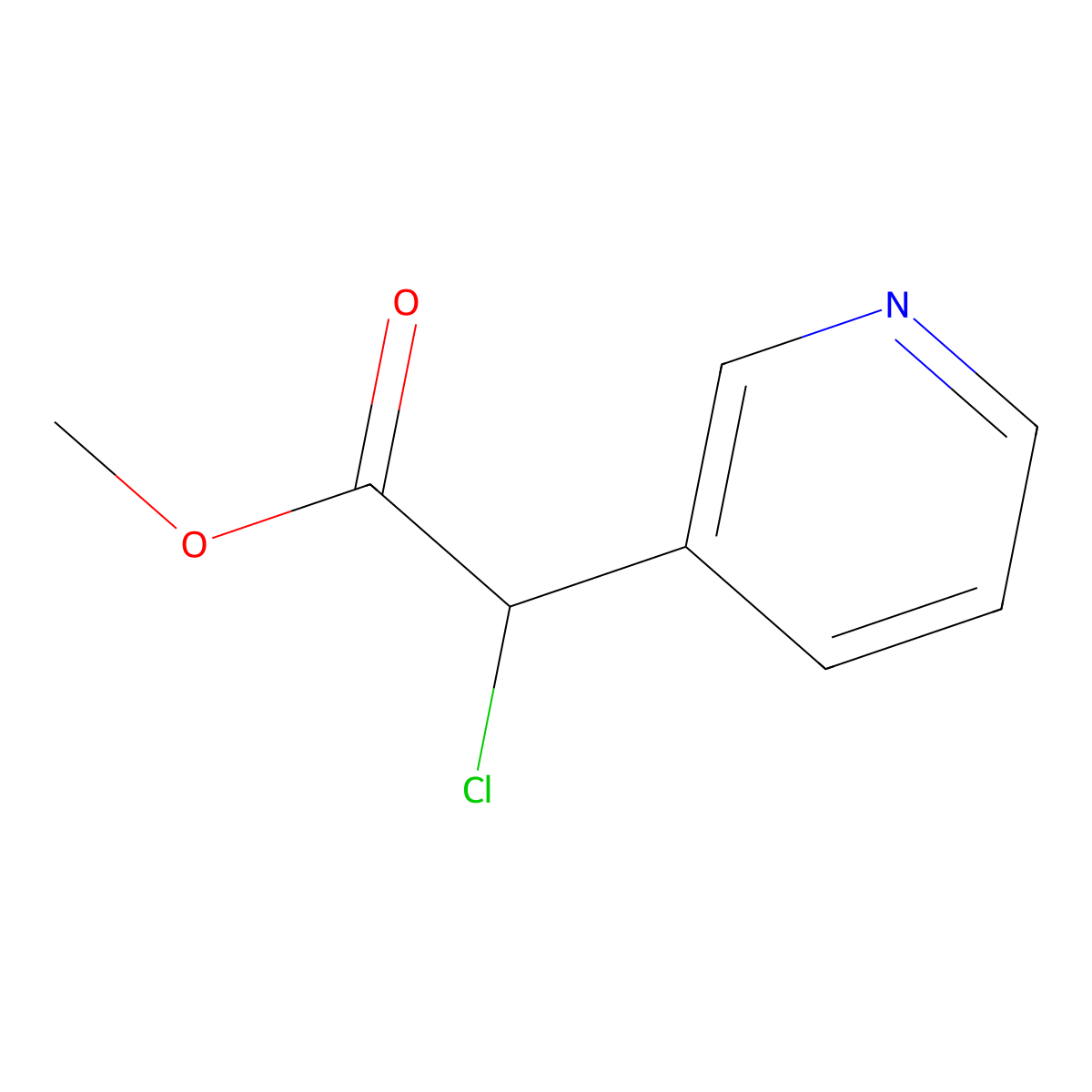 Methyl 2-chloro-2-(pyridin-3-yl)acetate molecular structure, CAS 1248164-77-3