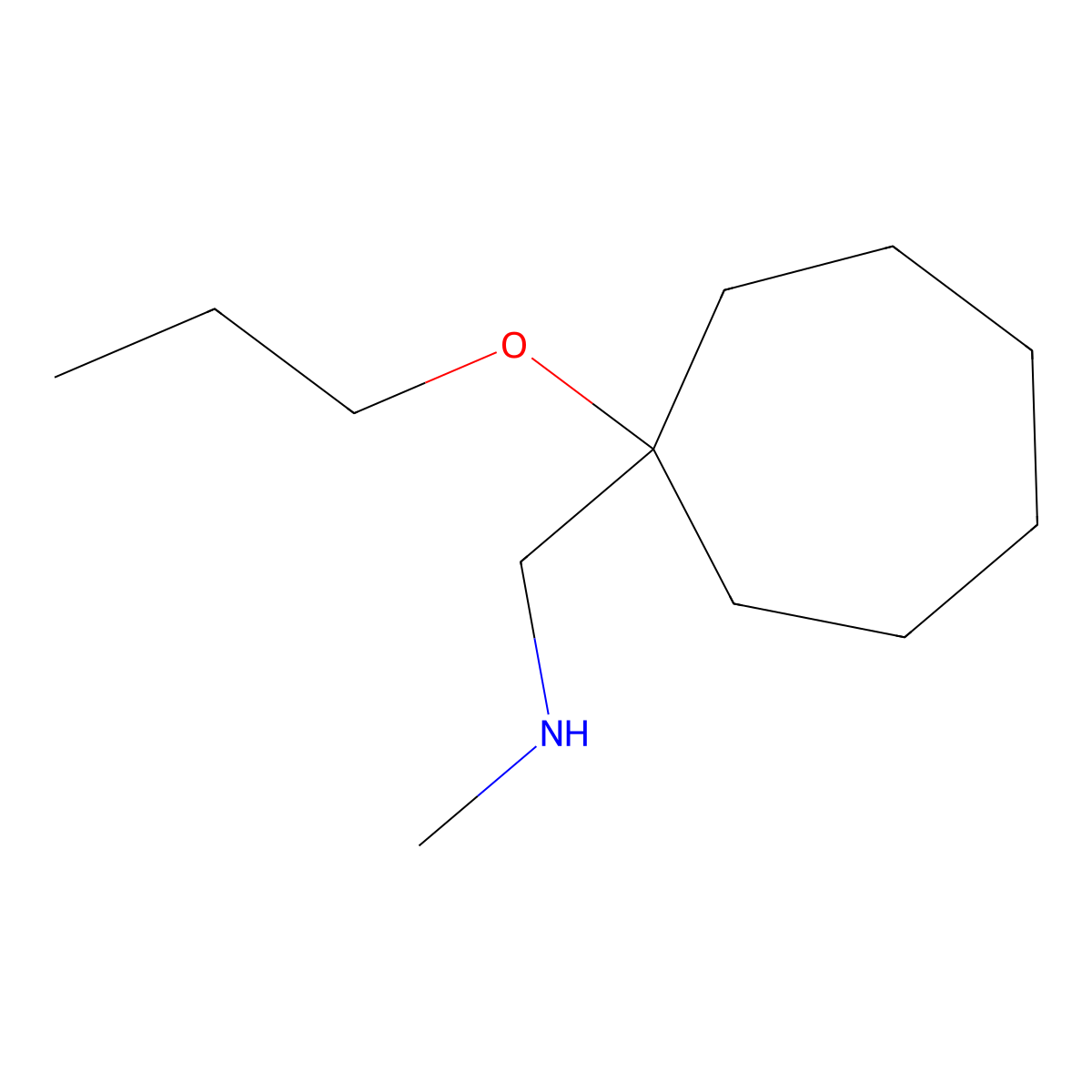 N-methyl-1-(1-propoxycycloheptyl)methanamine molecular structure, CAS 1248165-18-5