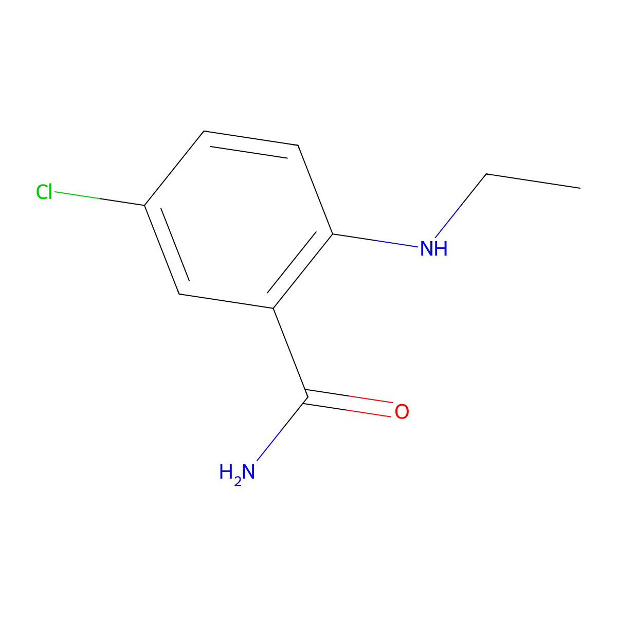 5-Chloro-2-(ethylamino)benzamide molecular structure, CAS 1248166-41-7