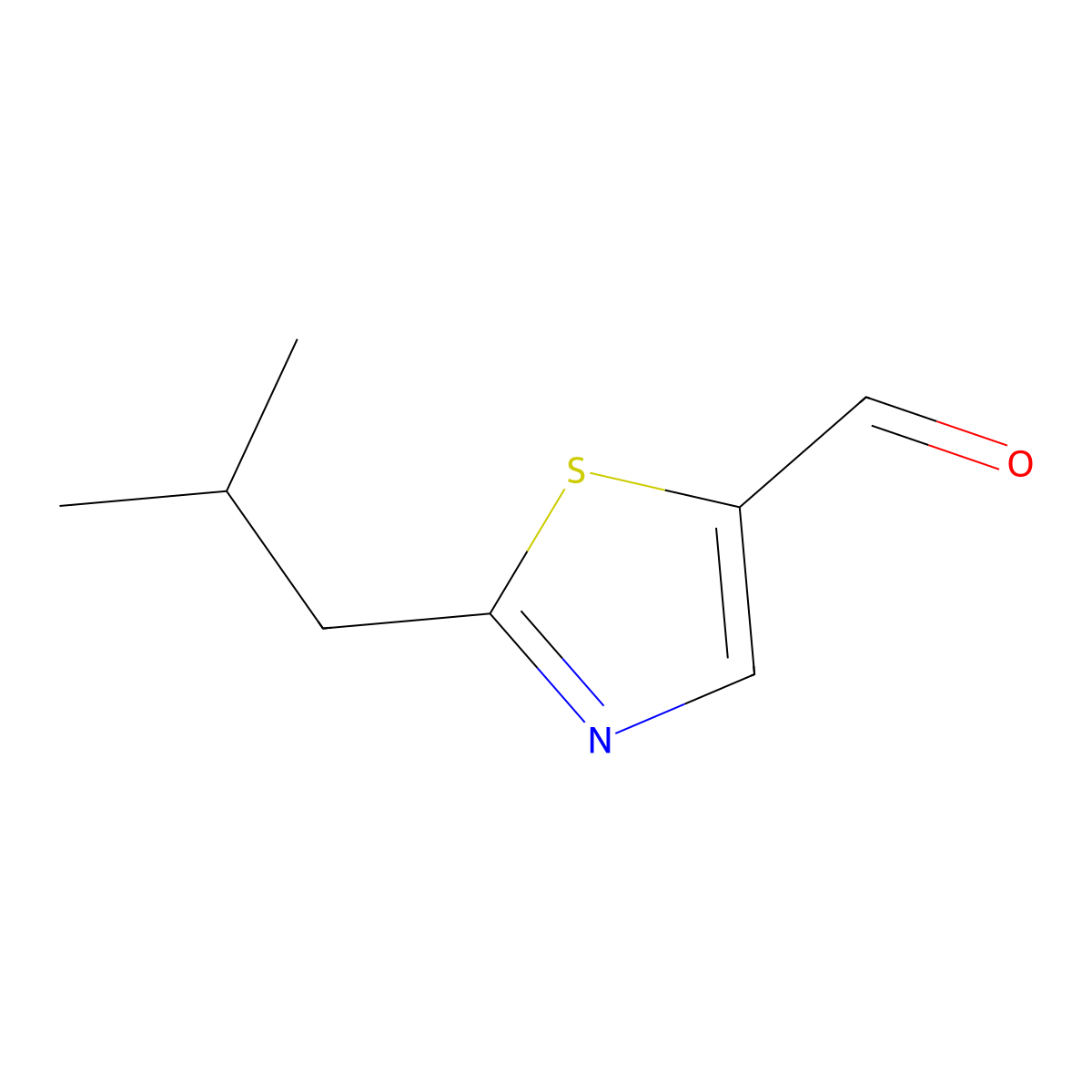 2-(2-Methylpropyl)-1,3-thiazole-5-carbaldehyde molecular structure, CAS 1248167-68-1