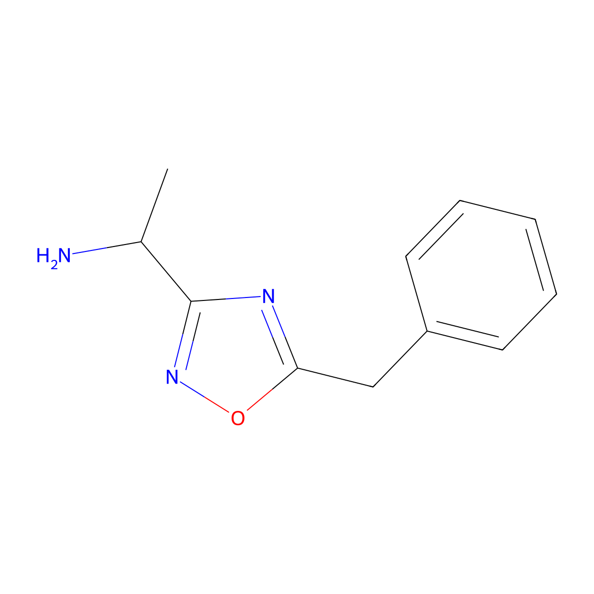 1-(5-Benzyl-1,2,4-oxadiazol-3-yl)ethan-1-amine molecular structure, CAS 1248167-75-0