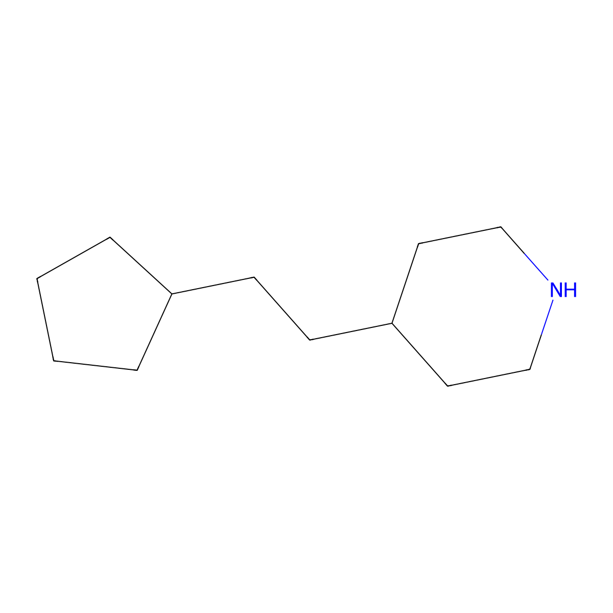 4-(2-Cyclopentylethyl)piperidine molecular structure, CAS 1248168-71-9