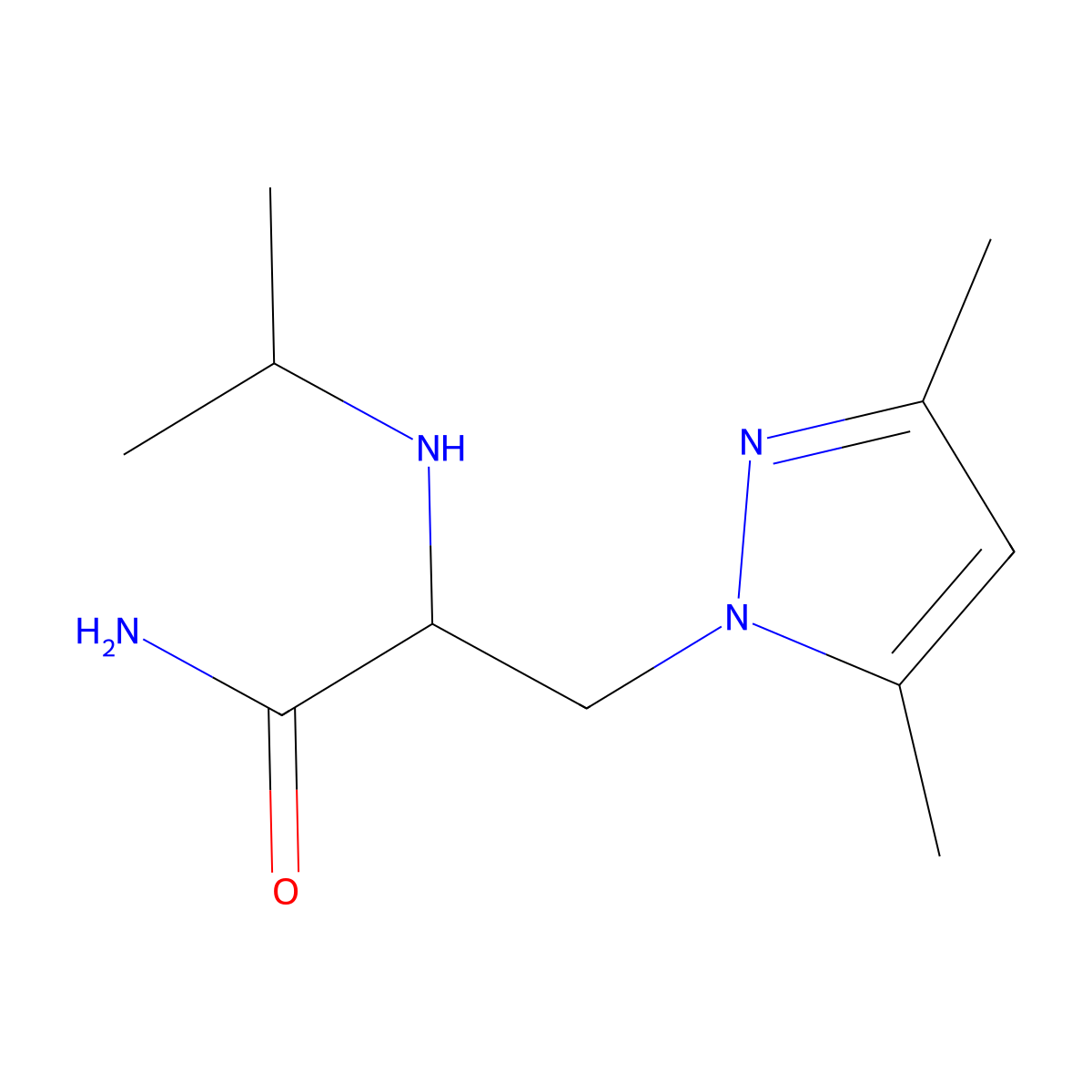3-(3,5-Dimethyl-1h-pyrazol-1-yl)-2-(isopropylamino)propanamide molecular structure, CAS 1248169-19-8