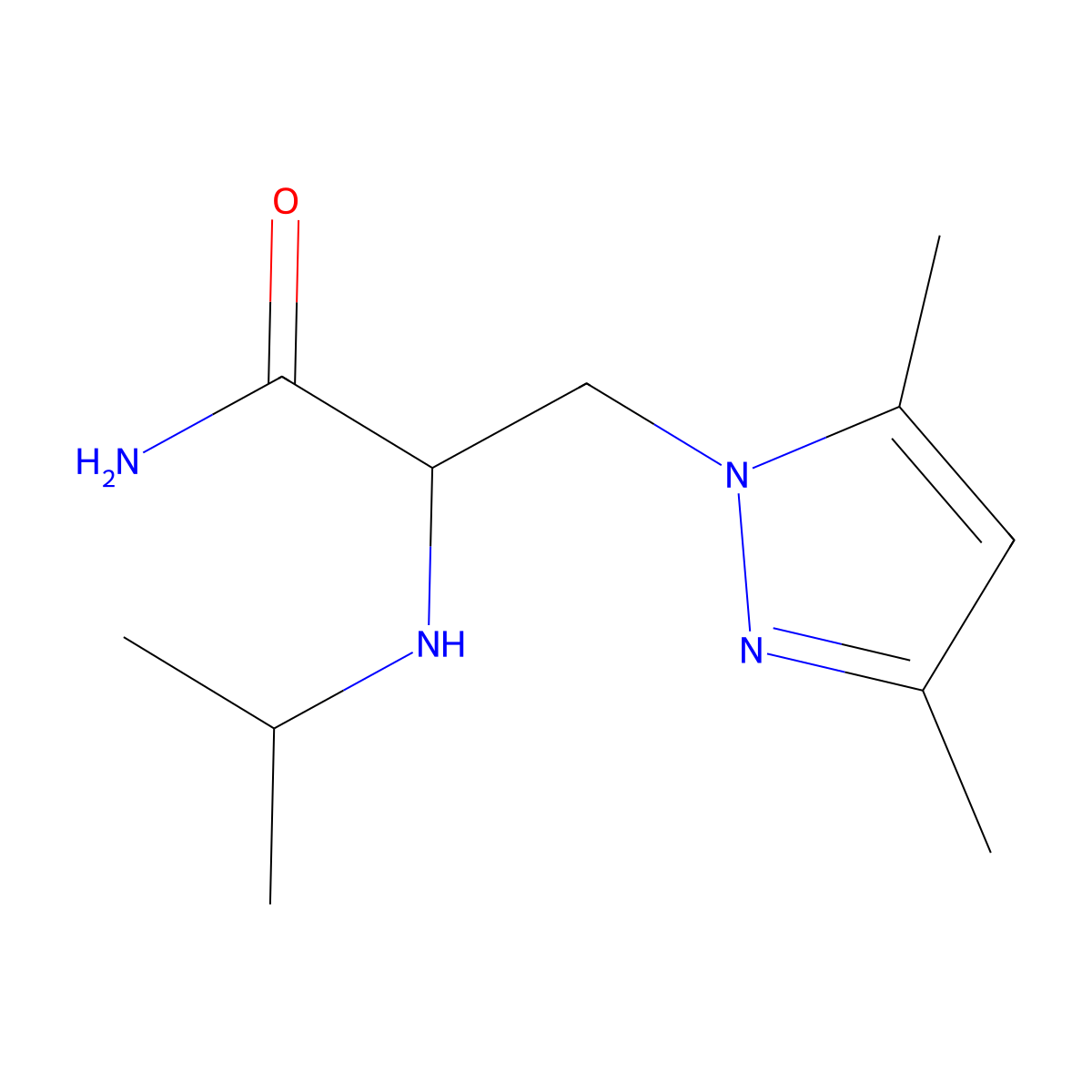 3-(3,5-Dimethyl-1h-pyrazol-1-yl)-2-(isopropylamino)propanamide molecular structure, CAS 1248169-19-8