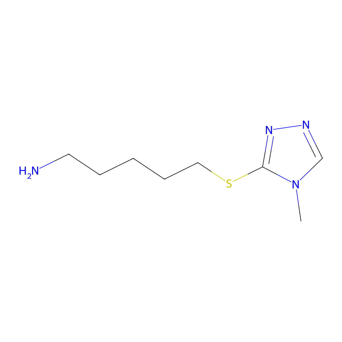5-((4-Methyl-4h-1,2,4-triazol-3-yl)thio)pentan-1-amine molecular structure, CAS 1248170-44-6