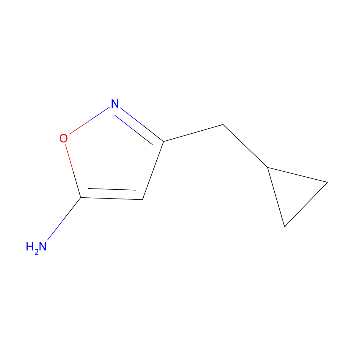 3-(Cyclopropylmethyl)-1,2-oxazol-5-amine molecular structure, CAS 1248170-88-8