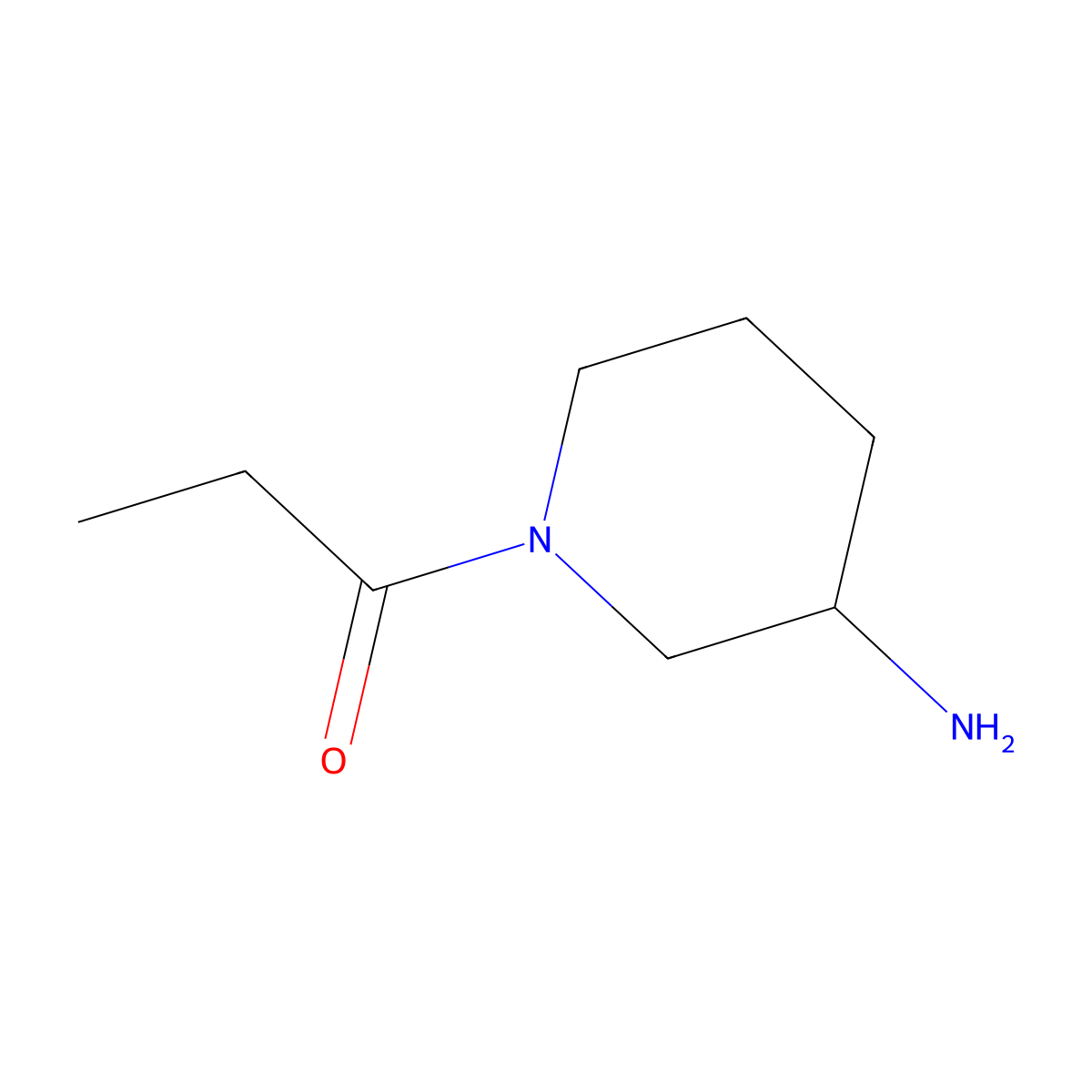 1-(3-Aminopiperidin-1-yl)propan-1-one molecular structure, CAS 1248172-39-5