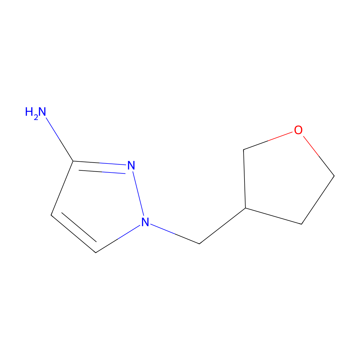 1-((oxolan-3-yl)methyl)-1H-pyrazol-3-amine molecular structure, CAS 1248173-28-5