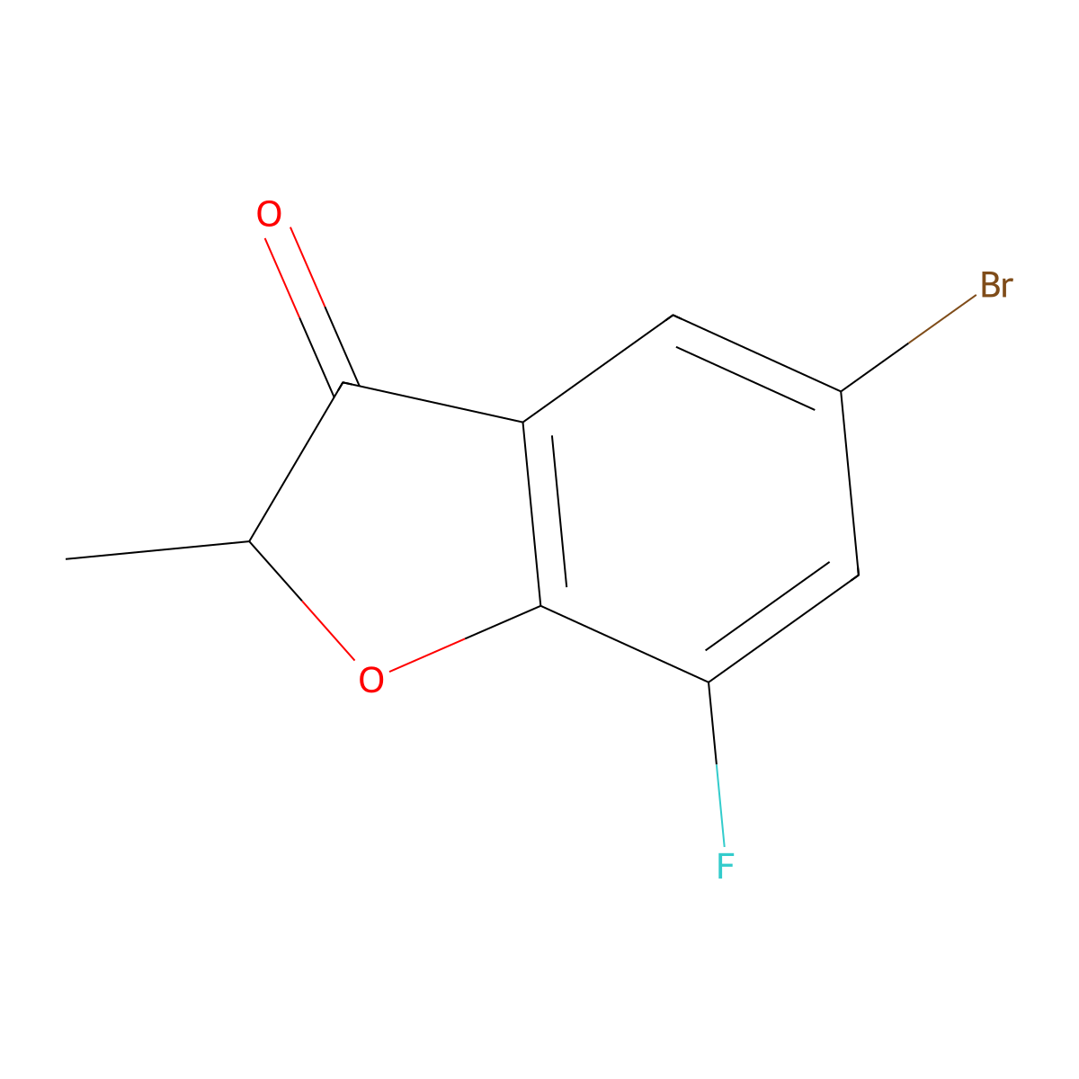 5-bromo-7-fluoro-2-methylbenzofuran-3(2H)-one molecular structure, CAS 1248174-02-8