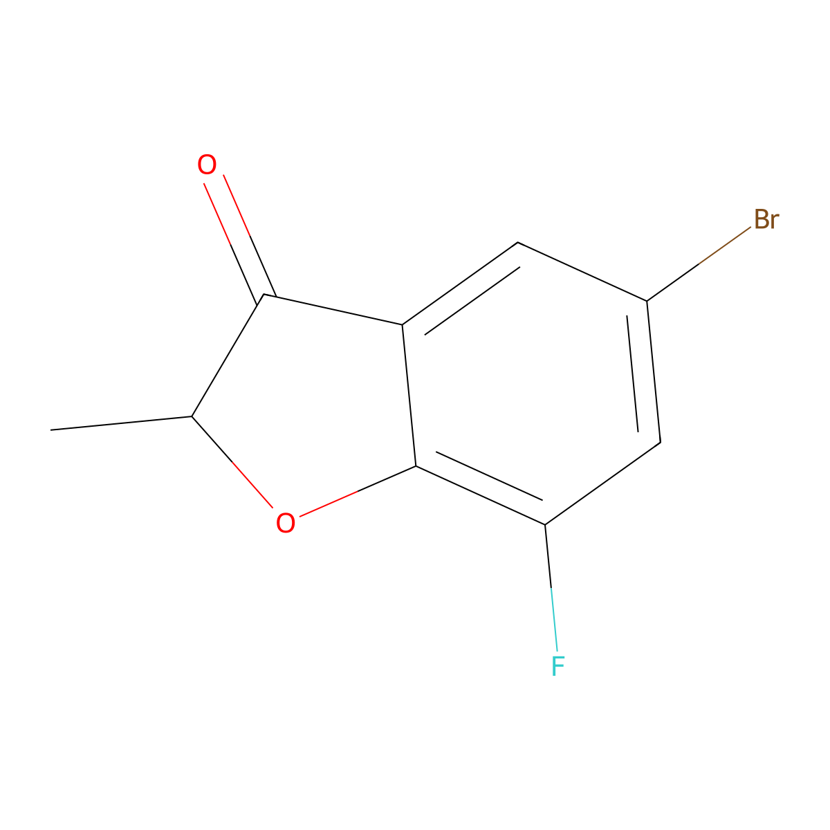 5-bromo-7-fluoro-2-methylbenzofuran-3(2H)-one molecular structure, CAS 1248174-02-8
