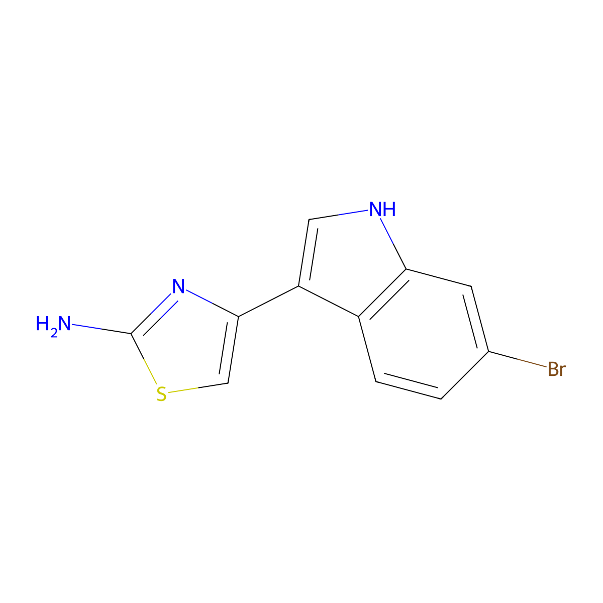 4-(6-bromo-1H-indol-3-yl)-1,3-thiazol-2-amine molecular structure, CAS 1248174-19-7