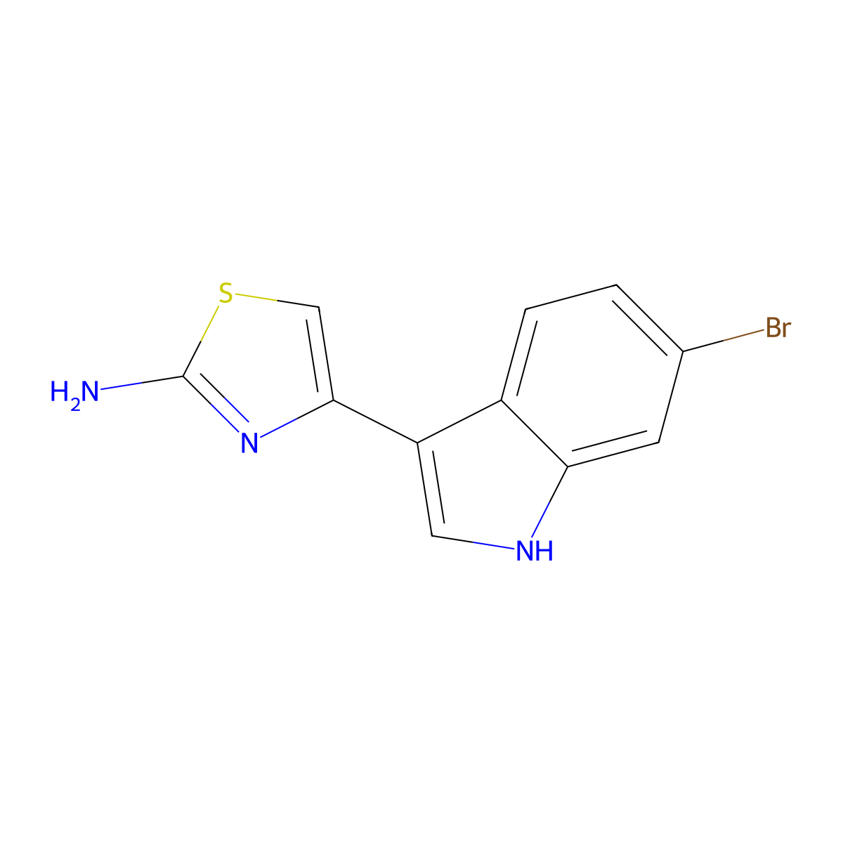 4-(6-bromo-1H-indol-3-yl)-1,3-thiazol-2-amine molecular structure, CAS 1248174-19-7