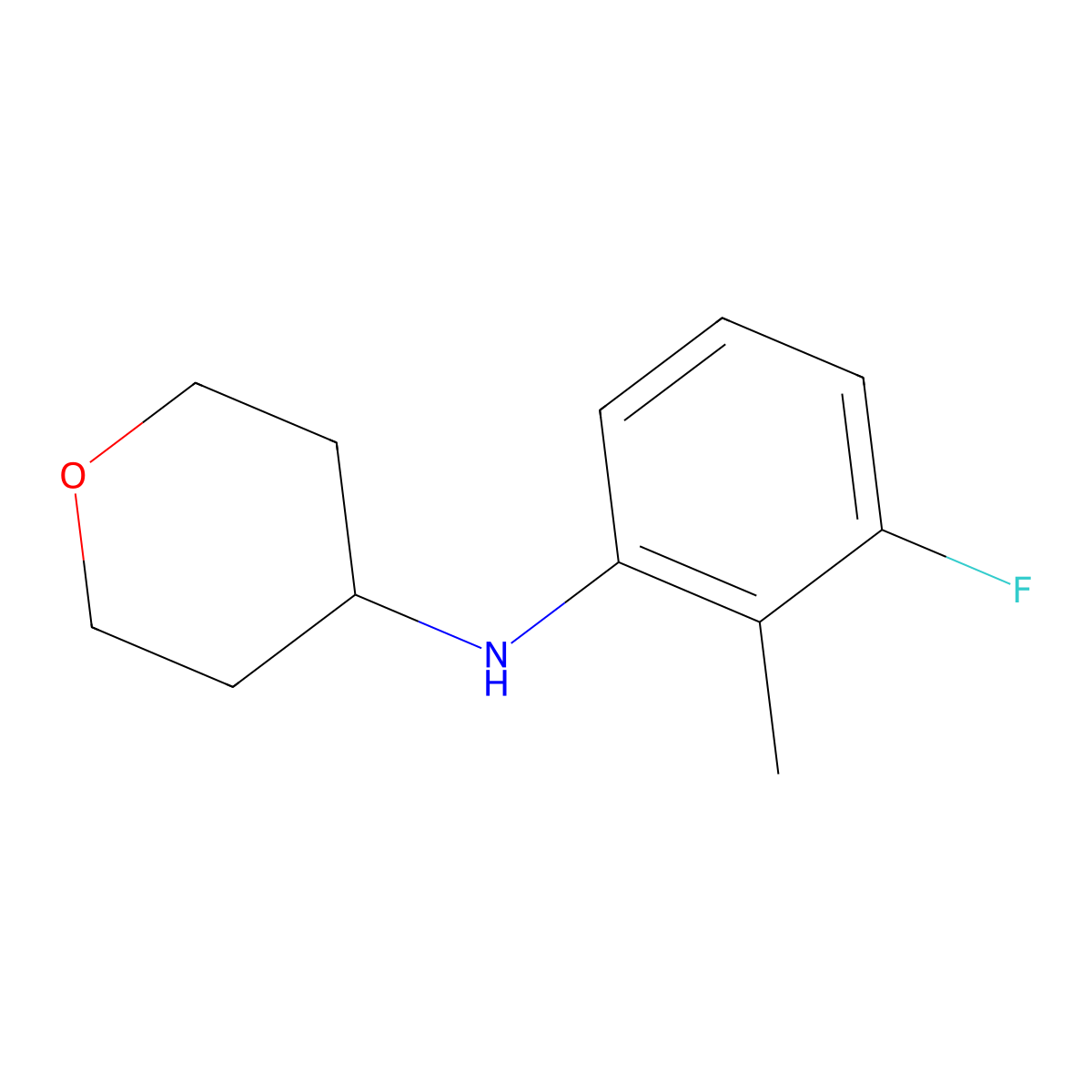 N-(3-fluoro-2-methylphenyl)oxan-4-amine molecular structure, CAS 1248176-34-2